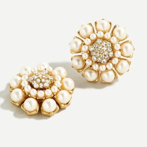J. Crew Jewelry - NWT J. Crew Layered Pearl and Crystal Stud Earring
